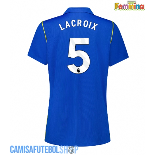 Camisa de time de futebol Chelsea Maxence Lacroix #5 Replicas 1º Equipamento Feminina 2026-27 Manga Curta